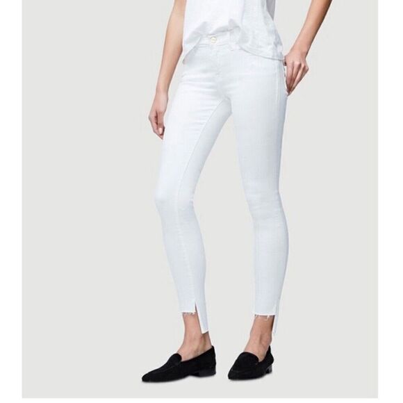 Frame‎ Denim White Jeans NWT Size 26 Le Skinny De Jeanne Blanc White Step Hem - Picture 1 of 14